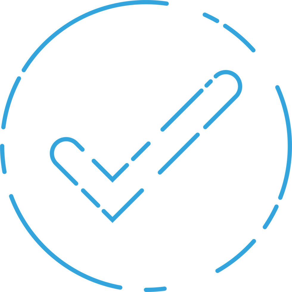 Approved check mark icon in flat style png