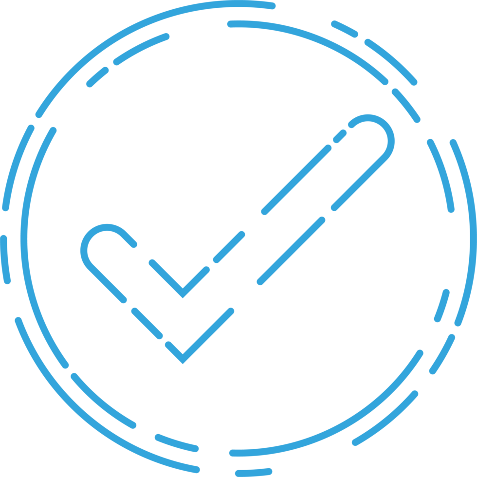Approved check mark icon in flat style png