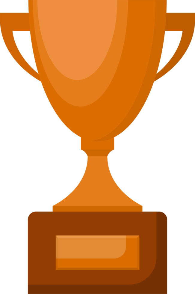 Award trophy goblet. Bronze cup in flat design png