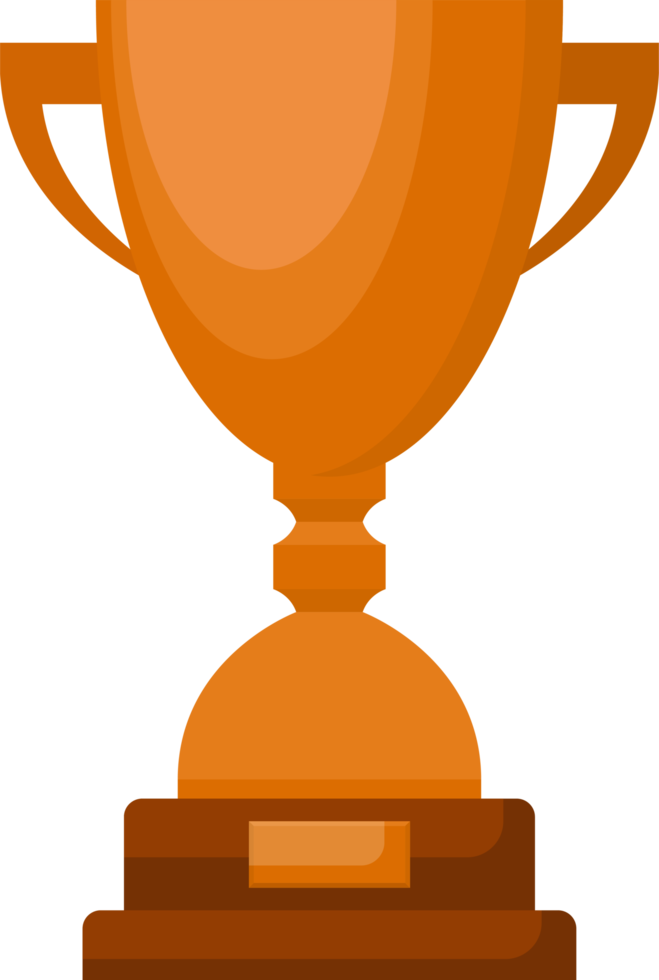 Award trophy goblet. Bronze cup in flat design png