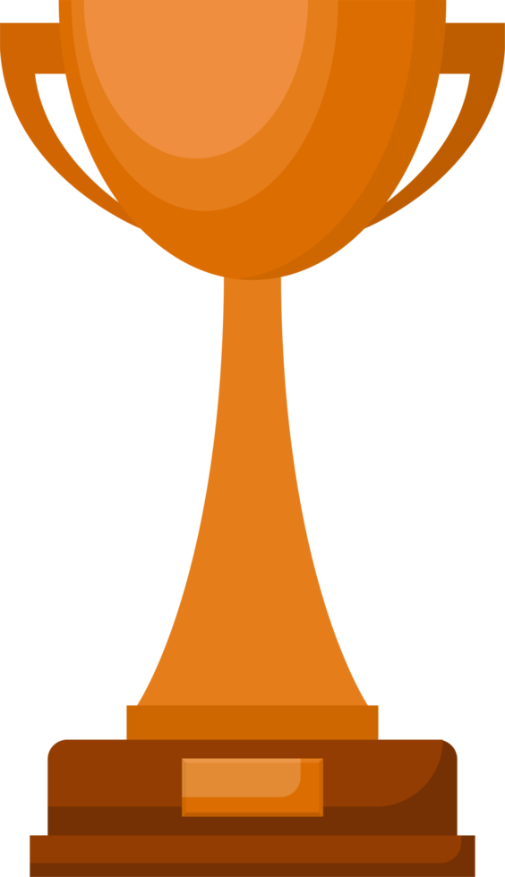 Award trophy goblet. Bronze cup in flat design png