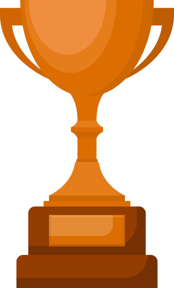 Award trophy goblet. Bronze cup in flat design png