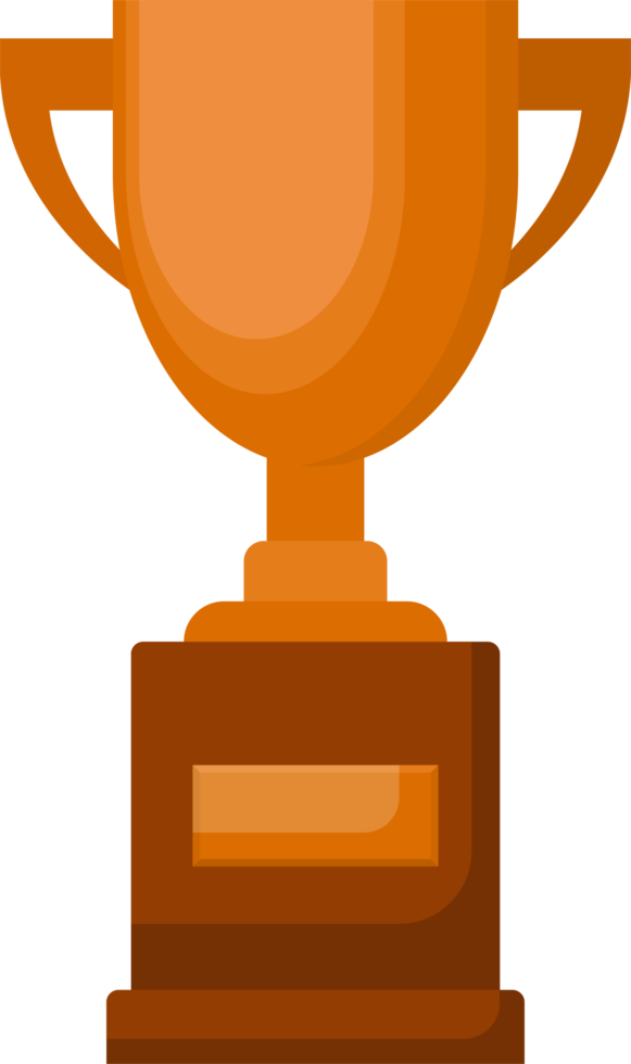 Award trophy goblet. Bronze cup in flat design png