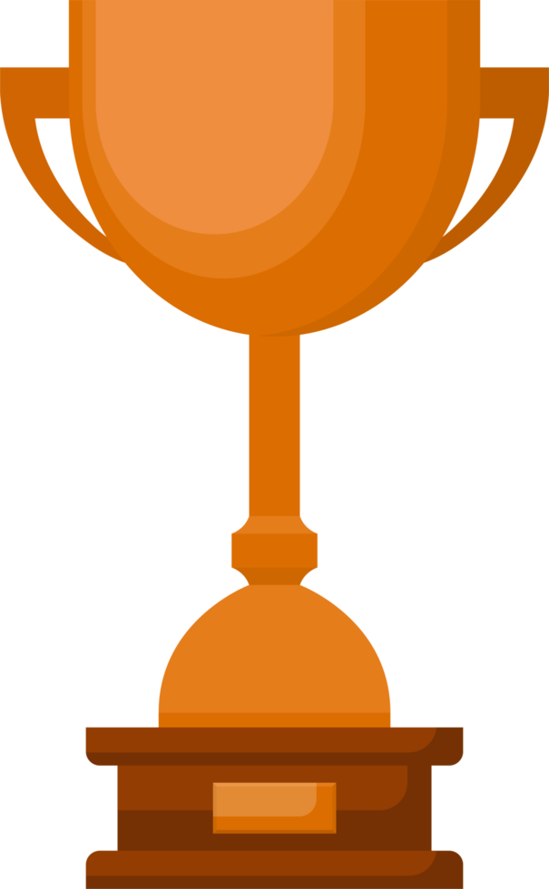 Award trophy goblet. Bronze cup in flat design png