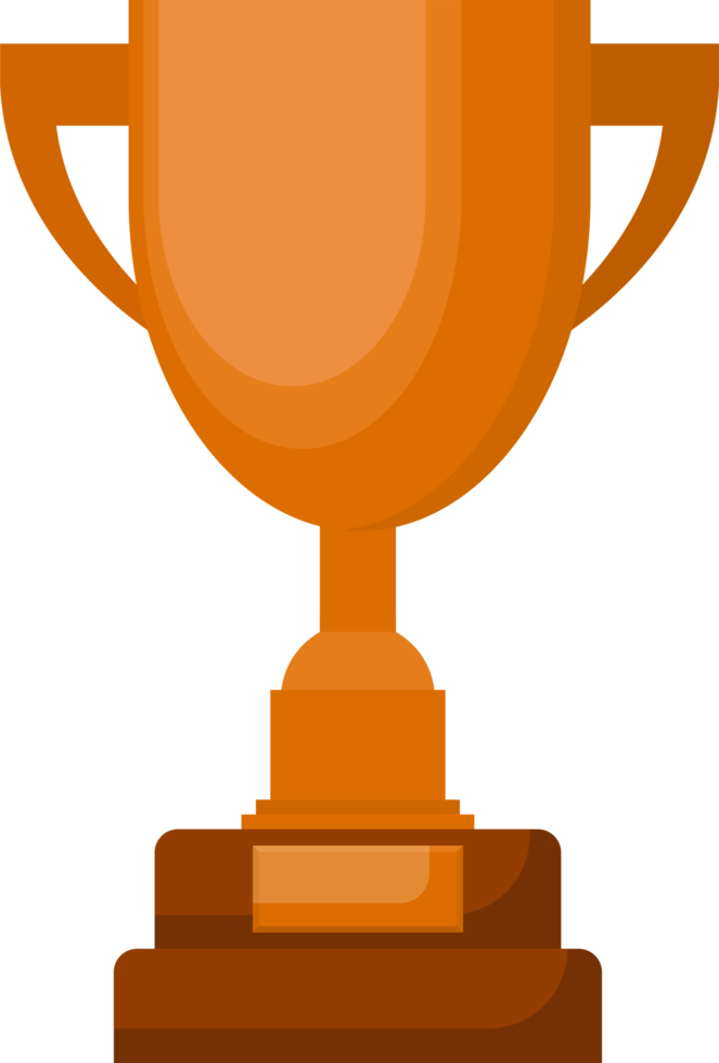 Award trophy goblet. Bronze cup in flat design png