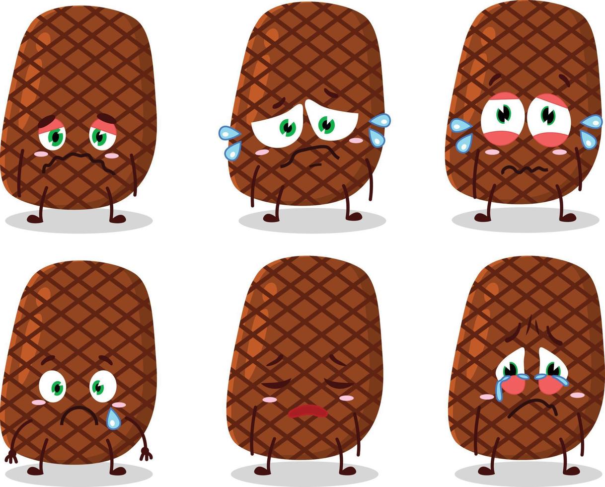 Steak cartoon in character with sad expression vector
