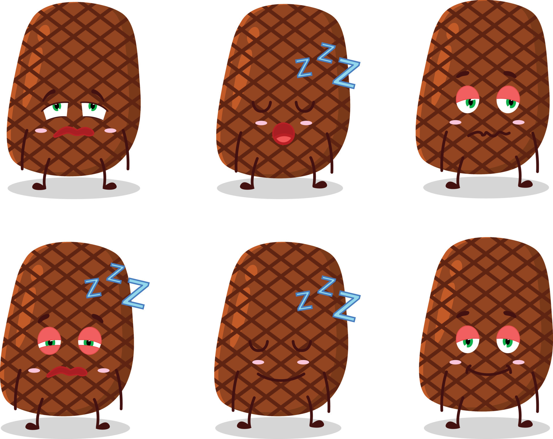 Cartoon character of steak with sleepy expression 21970125 Vector Art