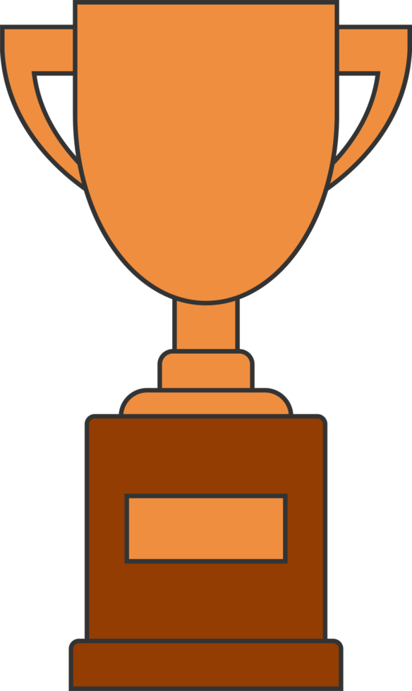 Award trophy goblet. Bronze cup in flat design. png