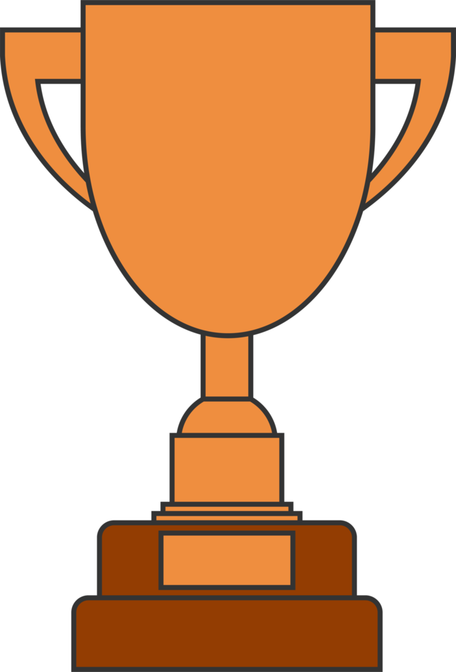 Award trophy goblet. Bronze cup in flat design. png