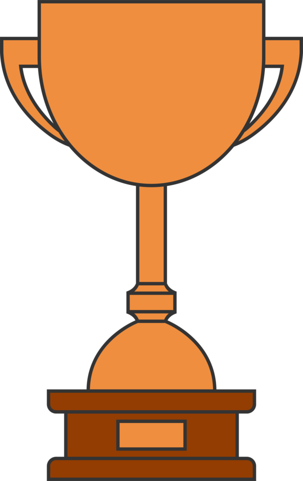 Award trophy goblet. Bronze cup in flat design. png