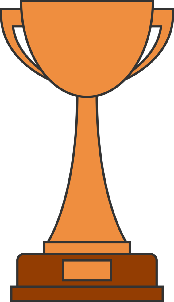 Award trophy goblet. Bronze cup in flat design. png