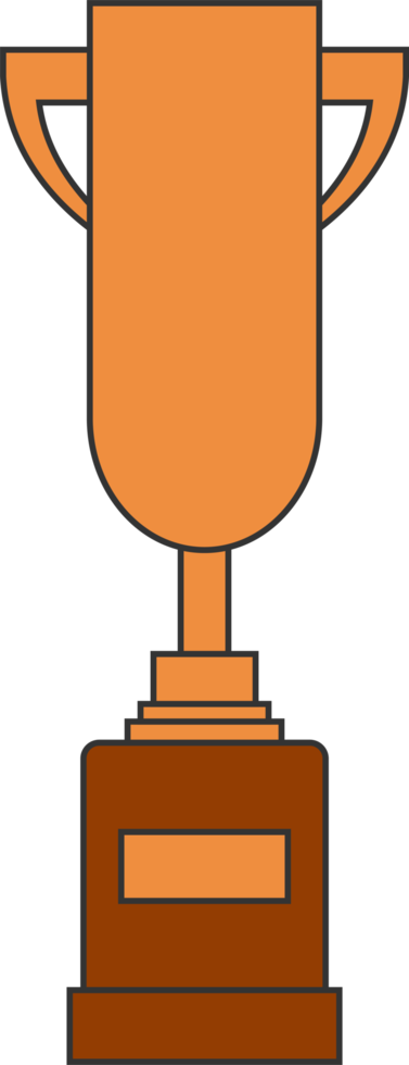 Award trophy goblet. Bronze cup in flat design. png