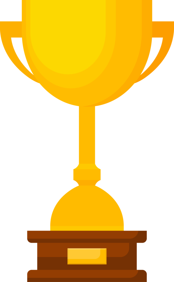 Gold cup in flat design png