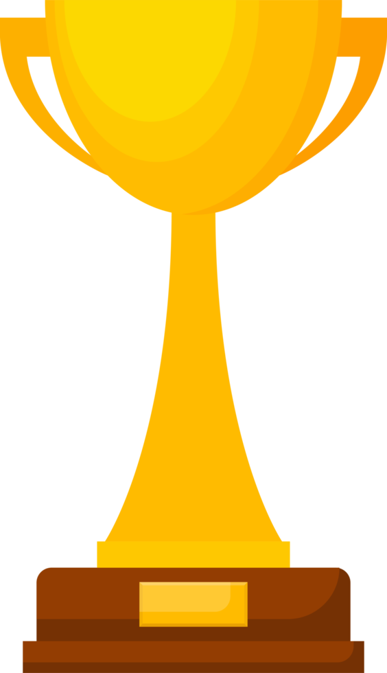 Gold cup in flat design png