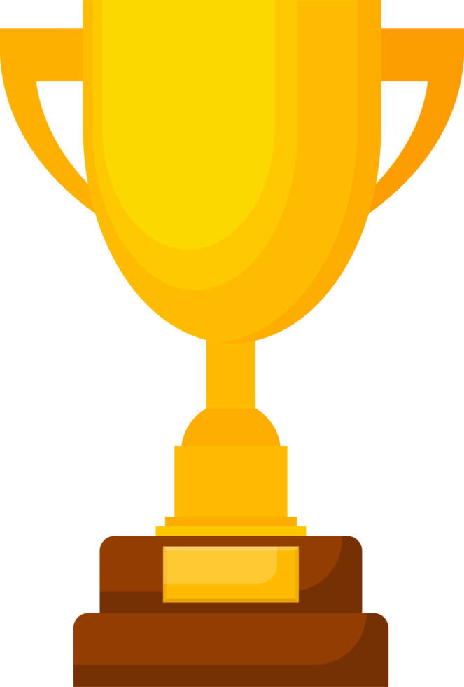 Gold cup in flat design png