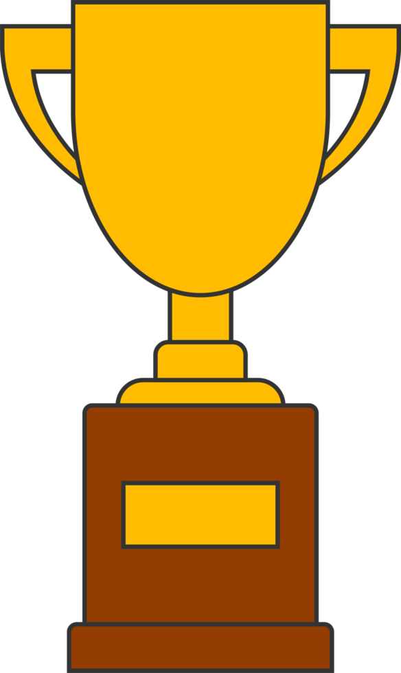 Line gold cup in flat design png