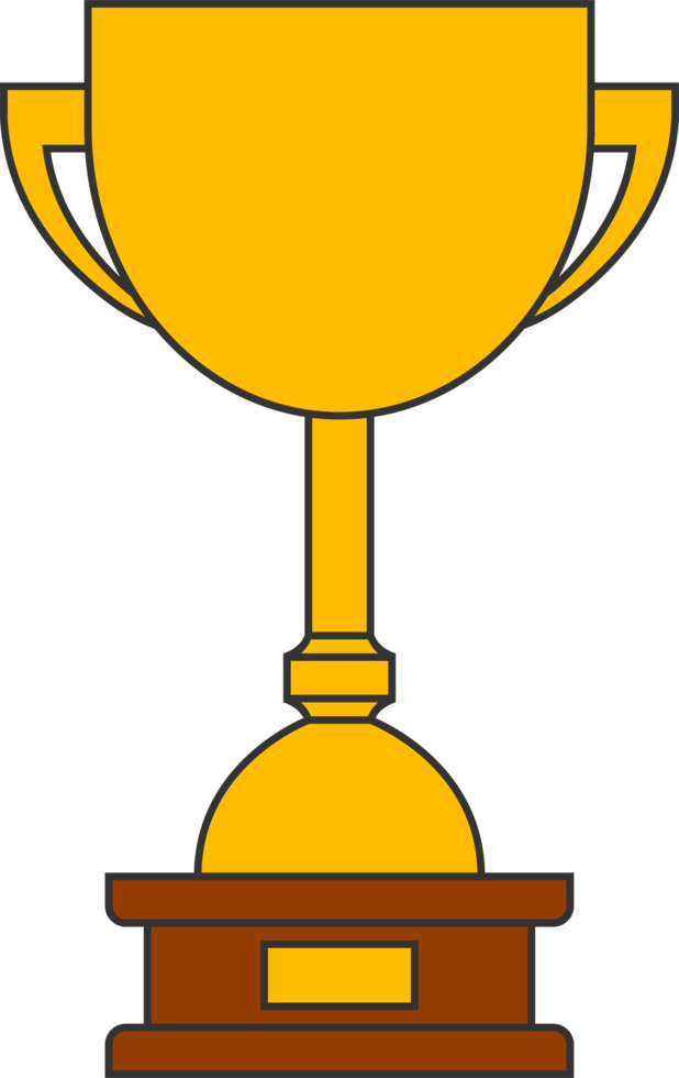 Line gold cup in flat design png