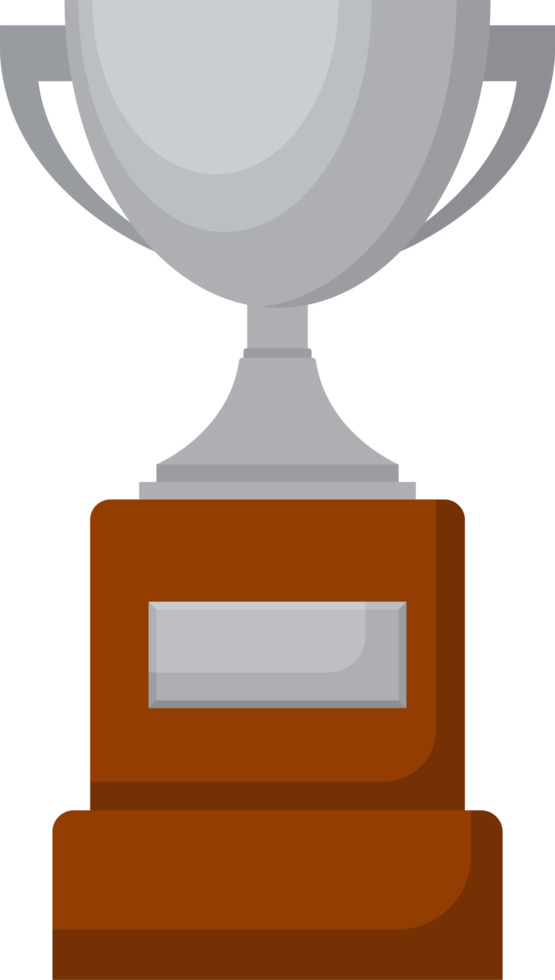 Award trophy goblet. Silver cup in flat design png