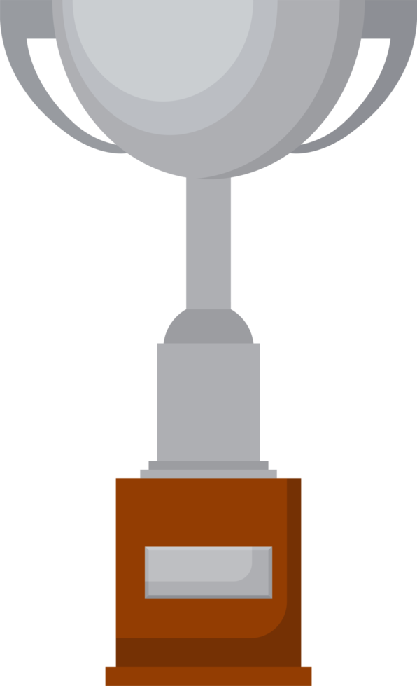 premio trofeo copa. plata taza en plano diseño png