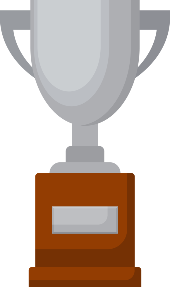 Award trophy goblet. Silver cup in flat design png
