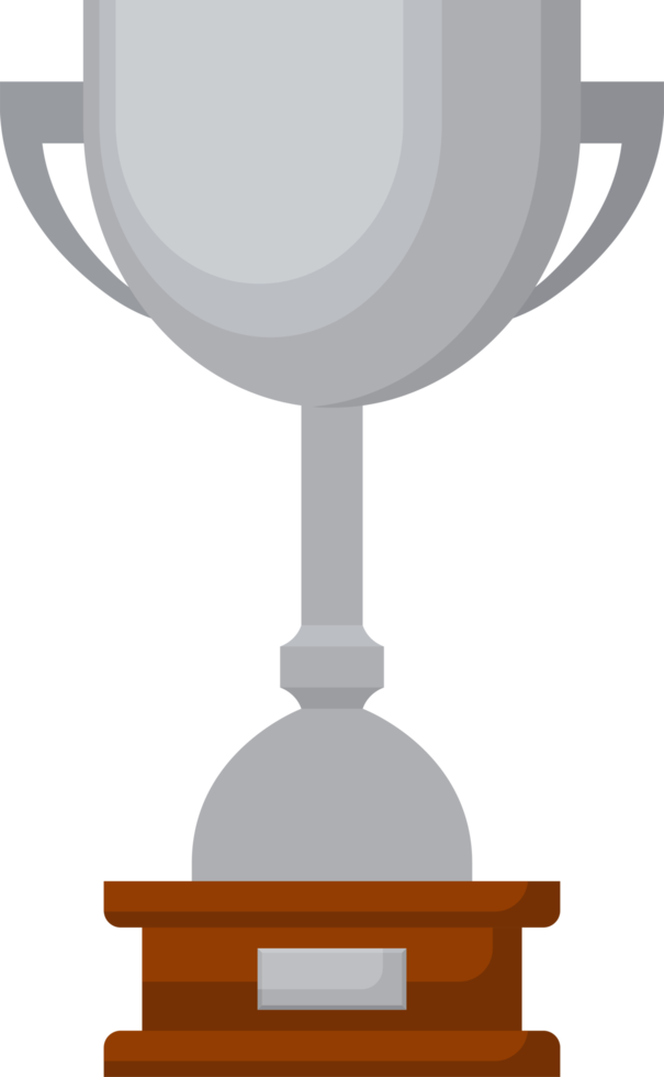 Award trophy goblet. Silver cup in flat design png