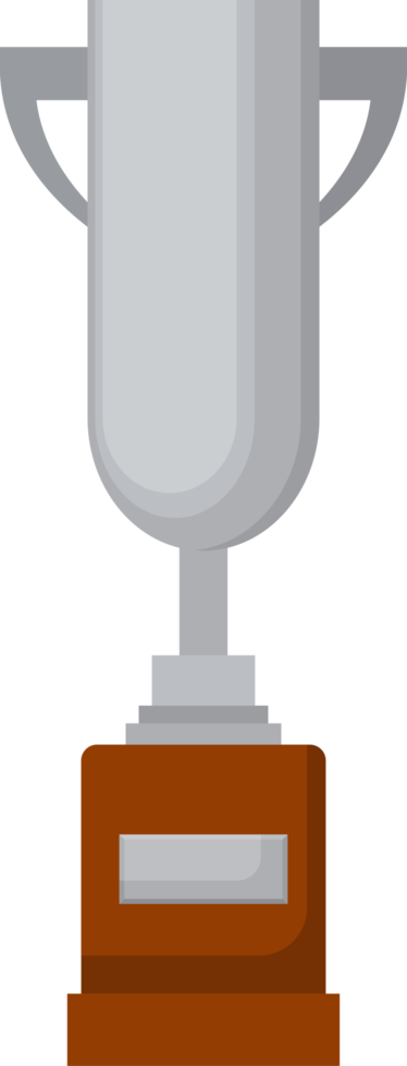 Award trophy goblet. Silver cup in flat design png