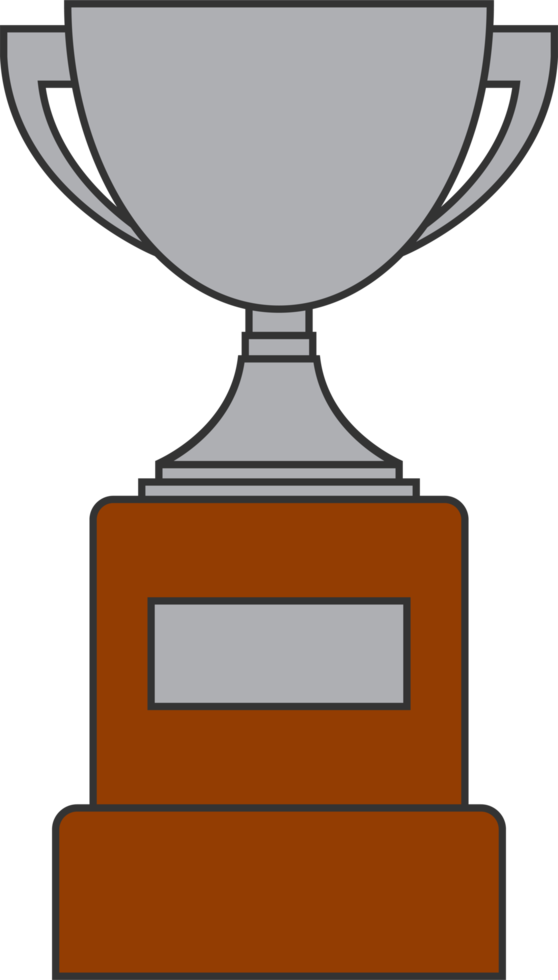 Line silver cup in flat design png