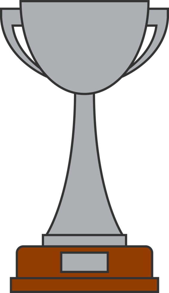 Line silver cup in flat design png