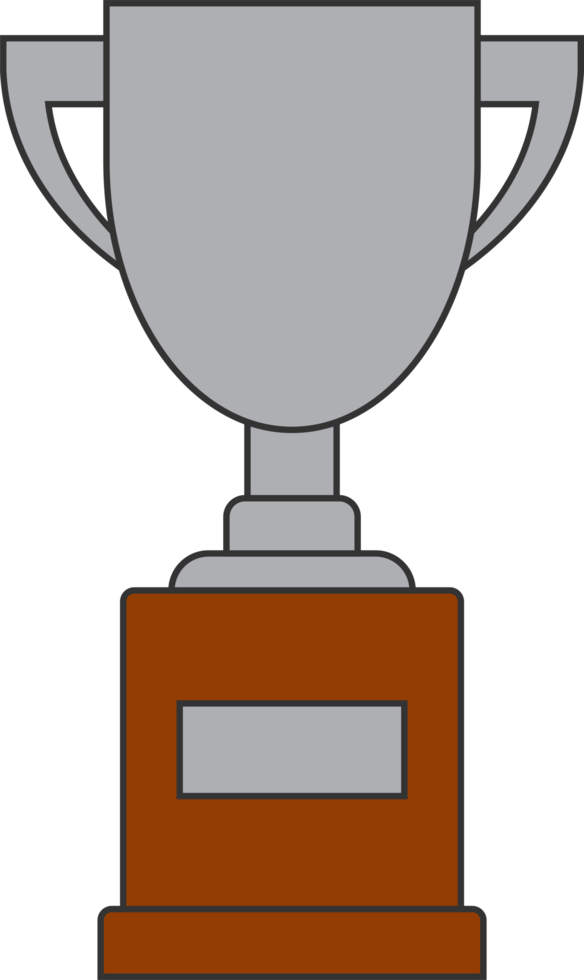 Line silver cup in flat design png