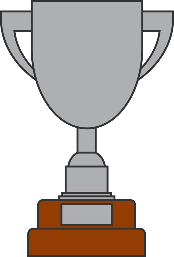 Line silver cup in flat design png