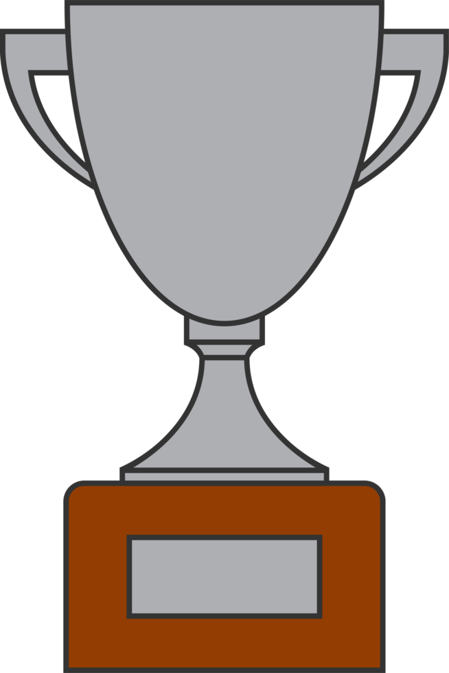 Line silver cup in flat design png