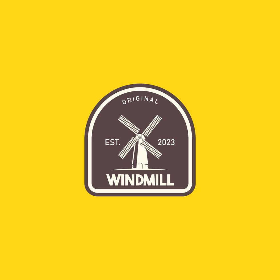 windmill energy business company logo classic simple idea vector