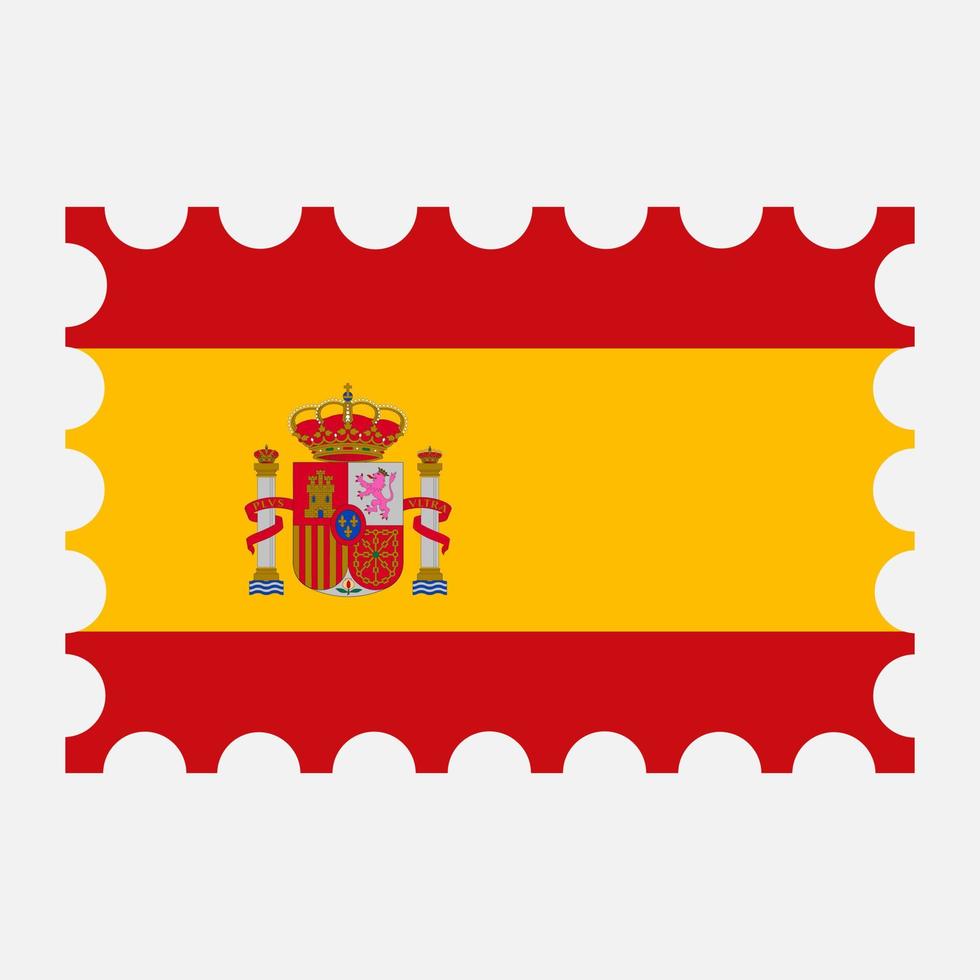 Postage stamp with Spain flag. Vector illustration.