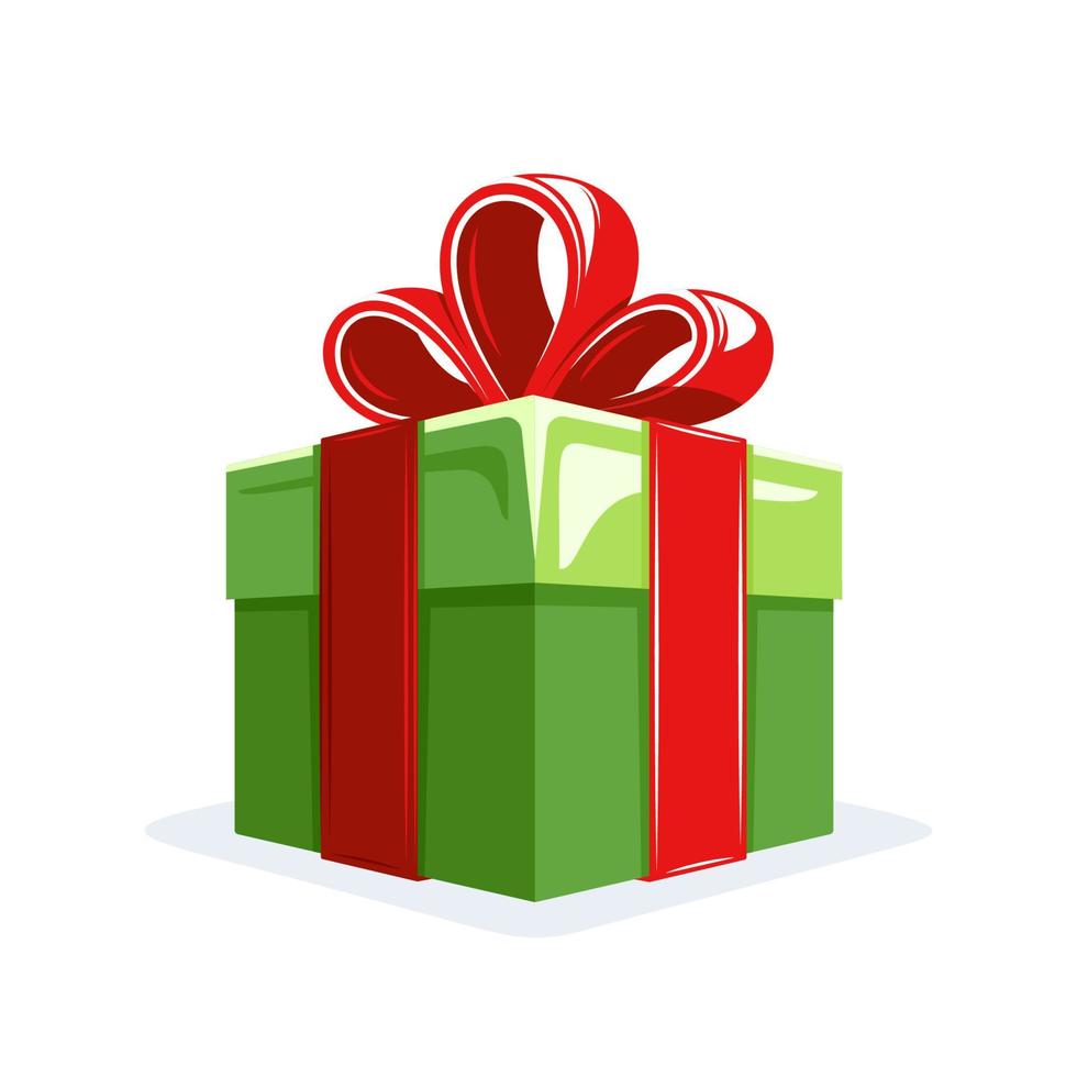 Gift box in flat style isolated on white background vector