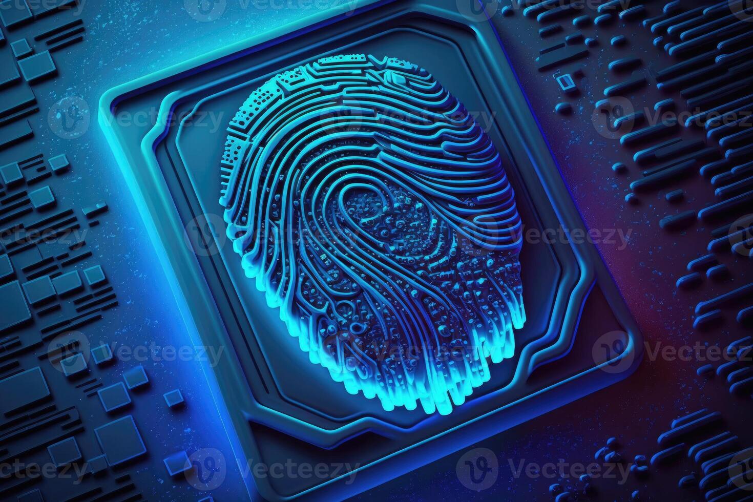 Biometrics blue background. photo