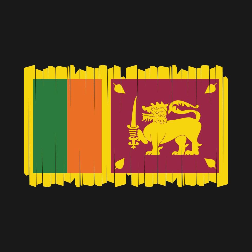 vector de pincel de bandera de sri lanka