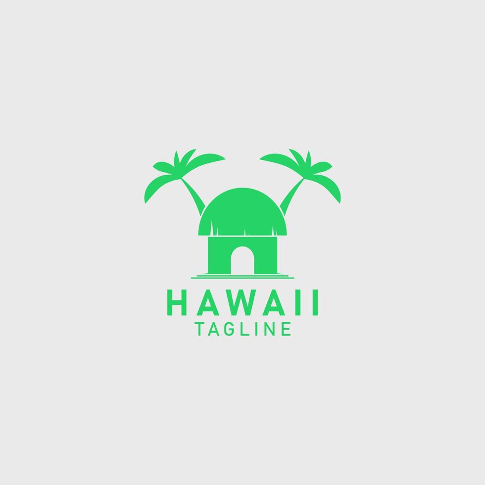 hawaii travel hotel logo simple design vector