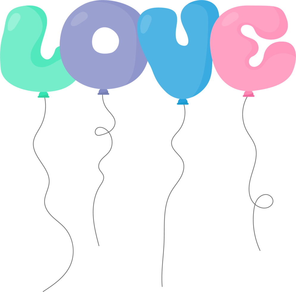 Balloon text in cartoon style png