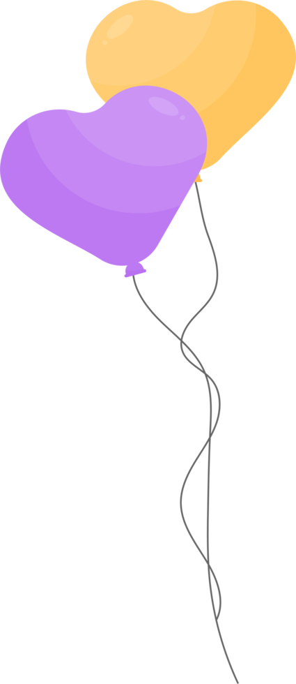 Balloons bunch in cartoon style png