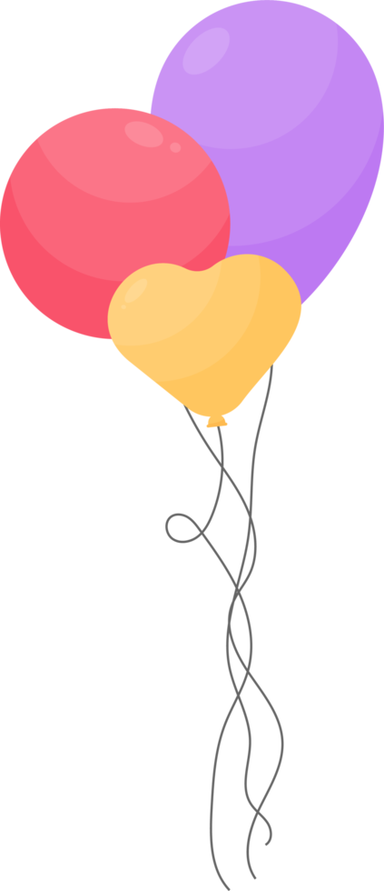 Balloons bunch in cartoon style png