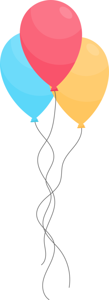 Balloons bunch in cartoon style png