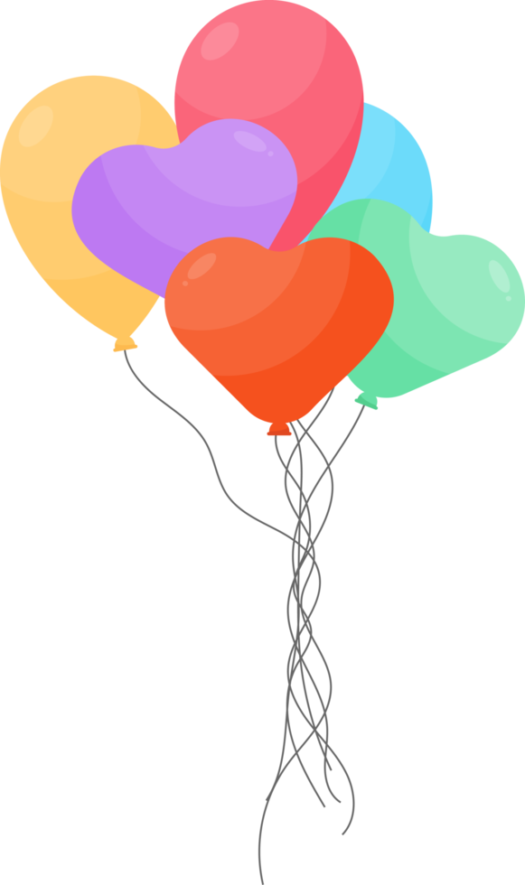 Balloons bunch in cartoon style png