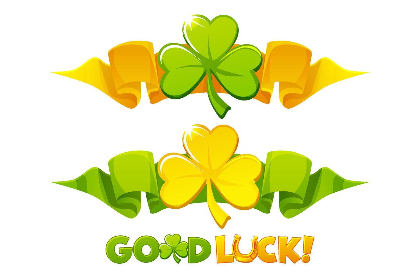 Good Luck symbol. Award ribbon with clover or shamrock vector