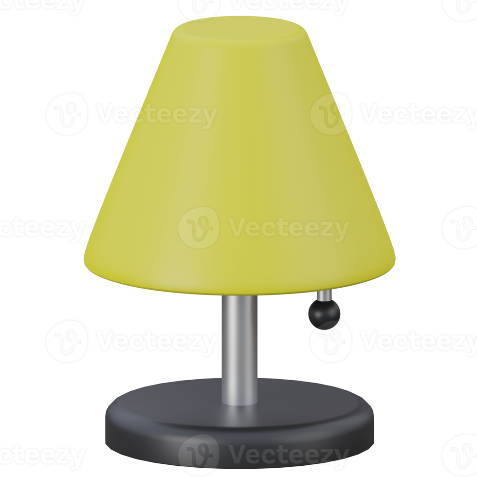desk lamp 3d render icon illustration with transparent background png