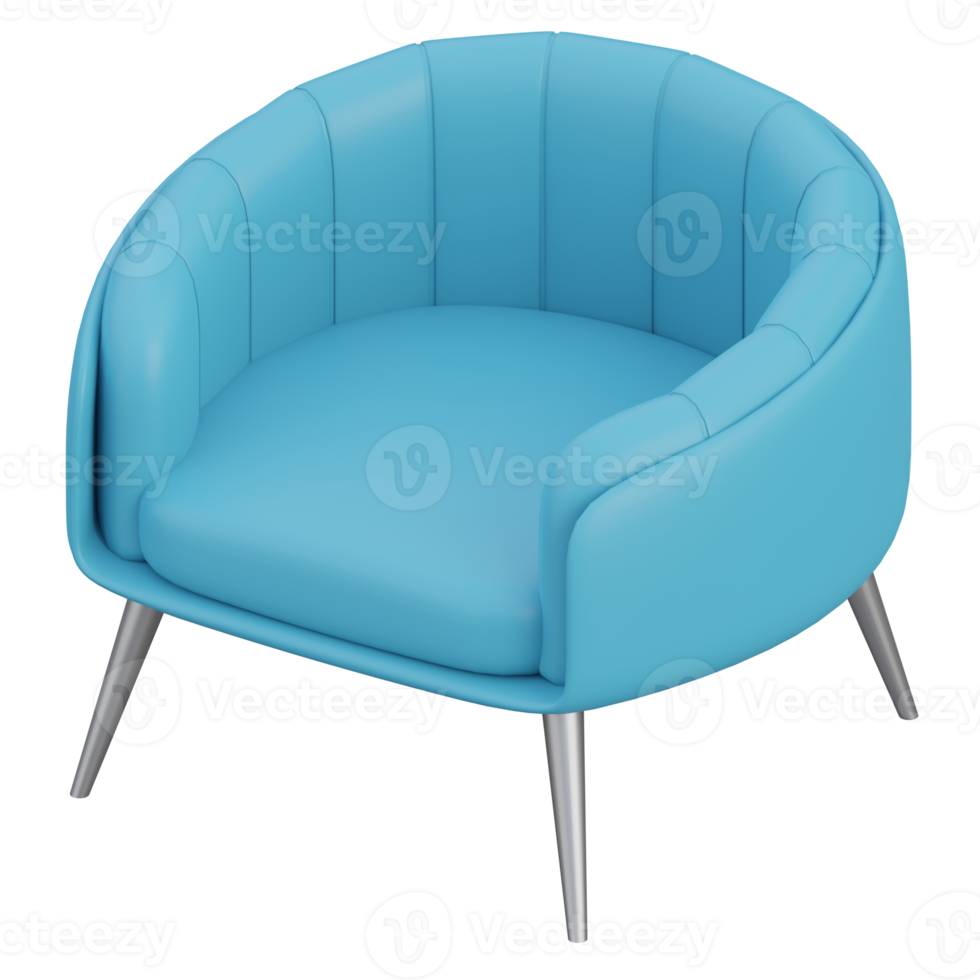 sofa chair 3d render icon illustration with transparent background png