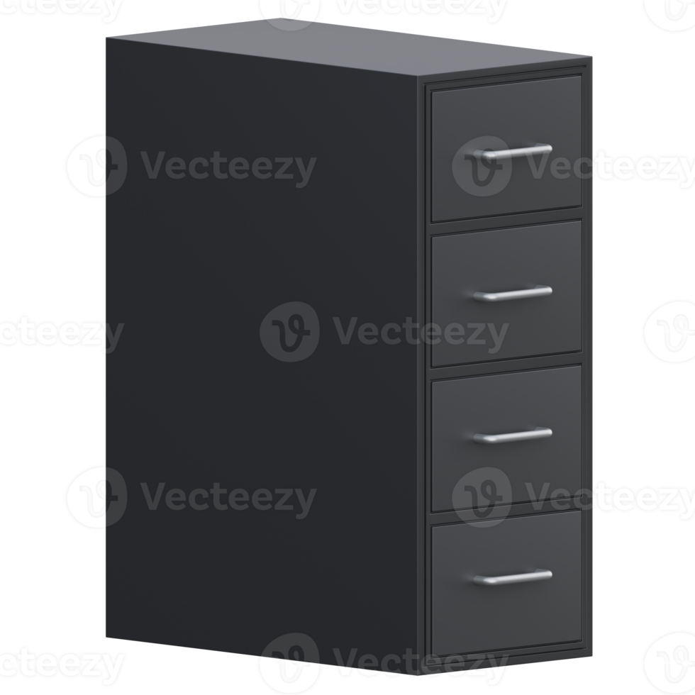 drawer 3d render icon illustration with transparent background png