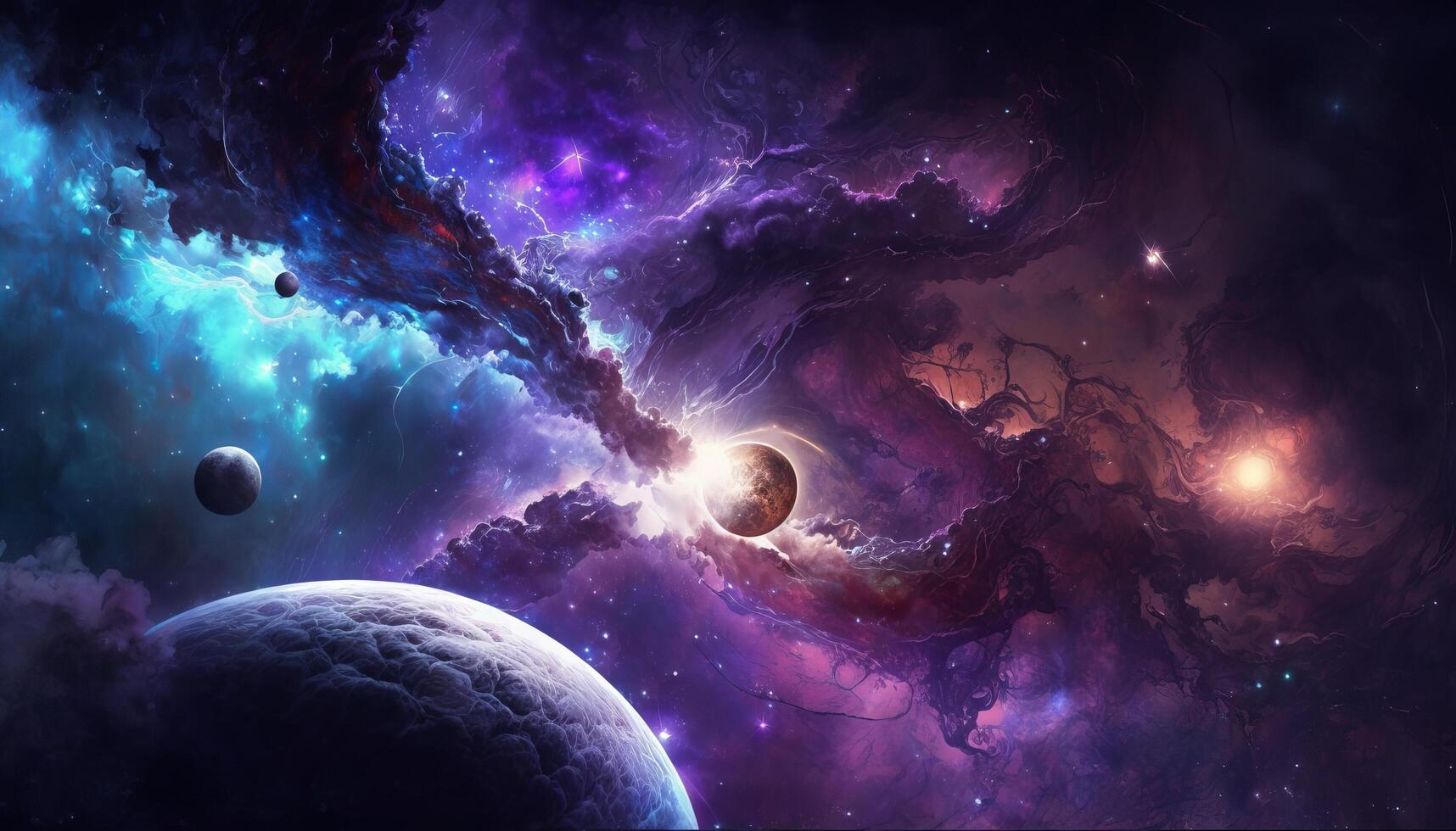 background image with a mix of blue and purple colors, resembling a galaxy or space theme. photo