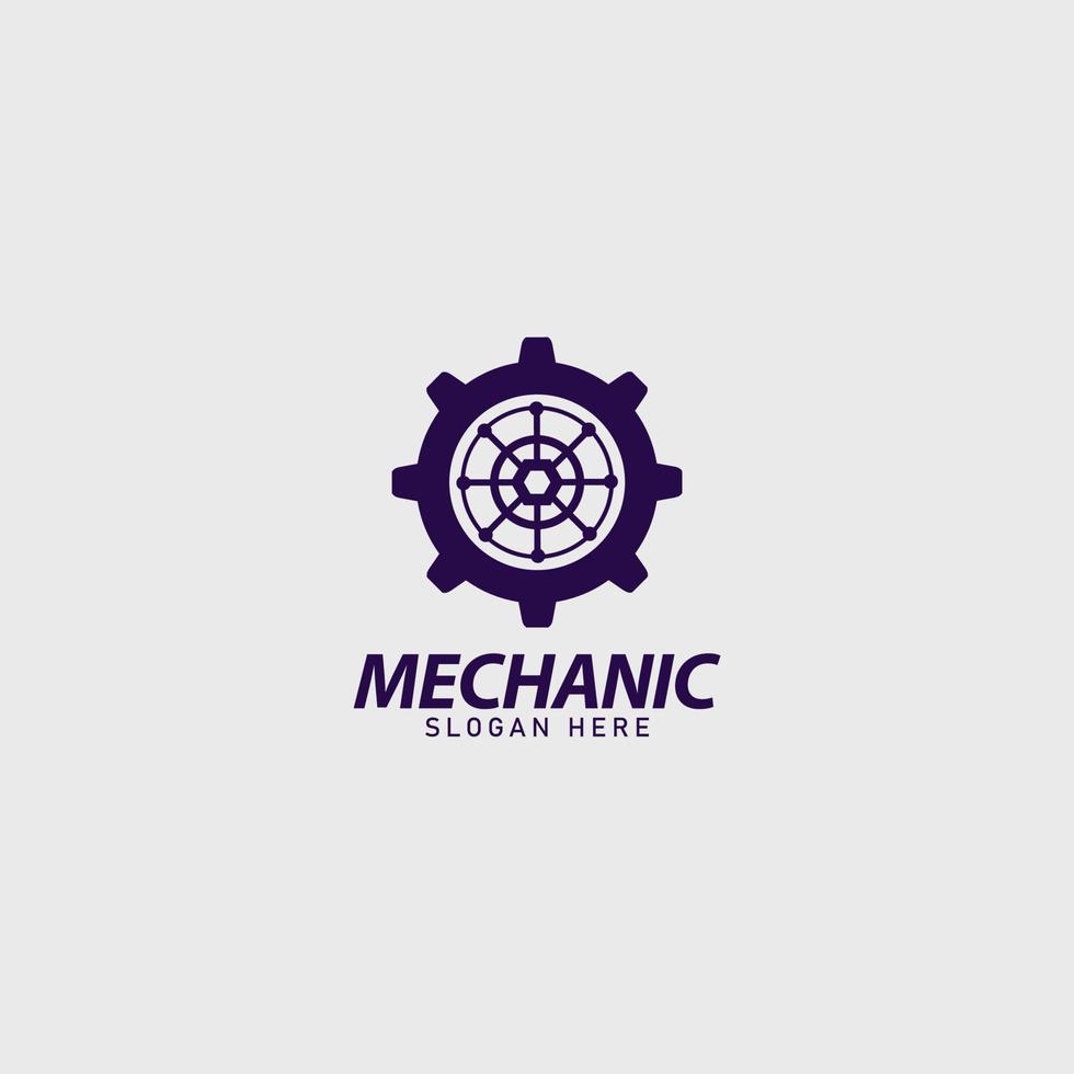 mechanic company brand logo simple design idea vector