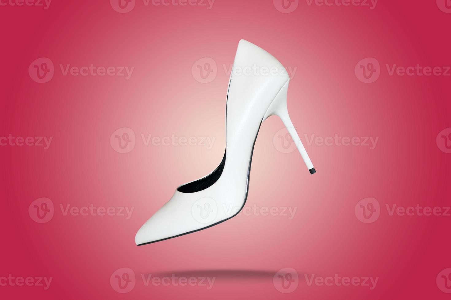 Beautiful white high heel footwear fashion female style isolated on