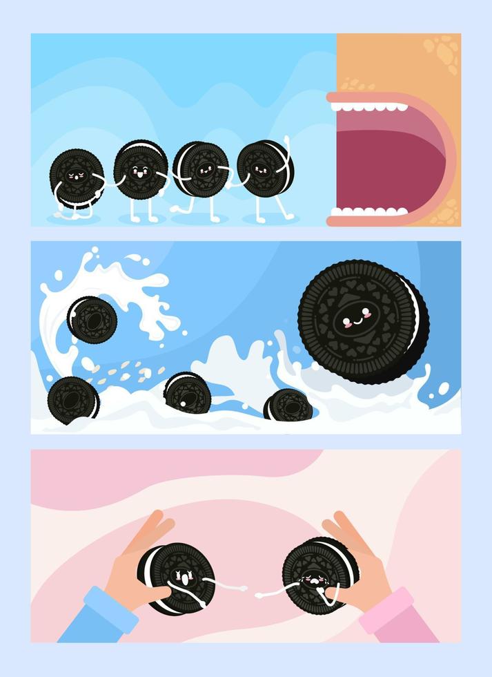 Cute Cookies Cartoon Character Concept vector